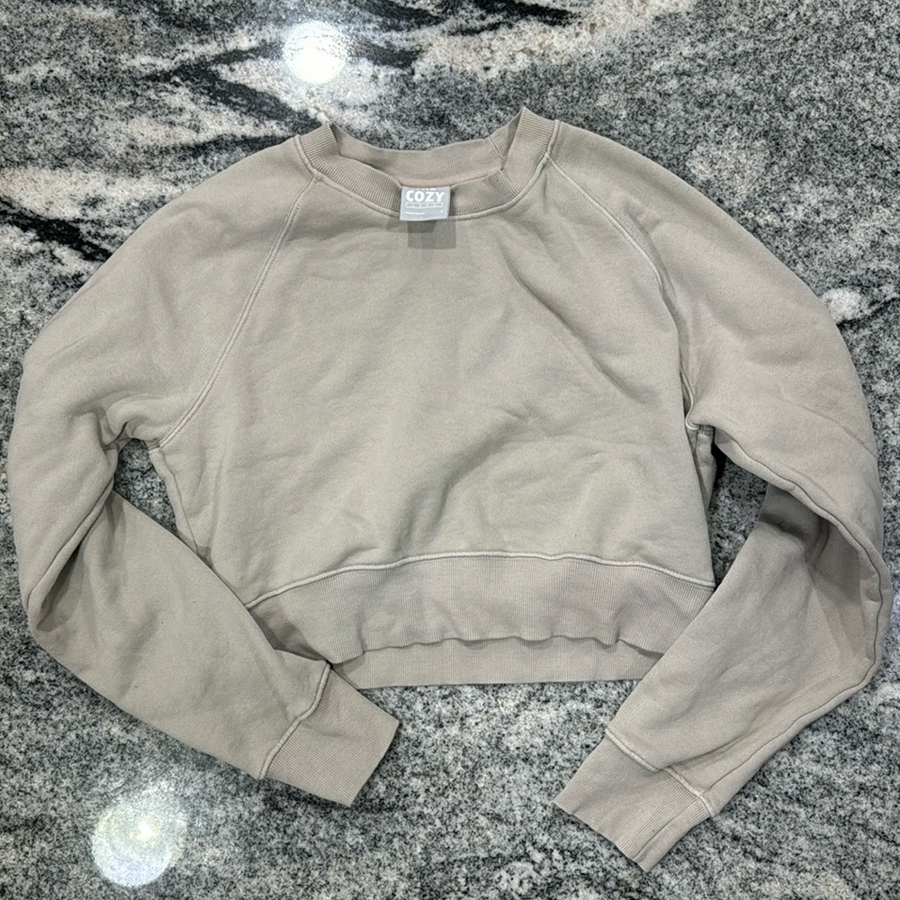 Aritzia TNA Cozy Fleece Cropped Sweater